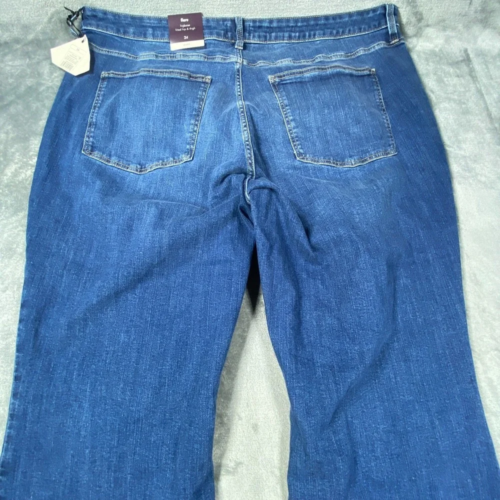NWT Ava Viv Jeans Women 24 Blue Stretch High Rise Flare No‎ Gap Fade Medium Wash - Picture 9 of 9